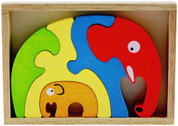 BeginAgain Elephant Family Wood Puzzle